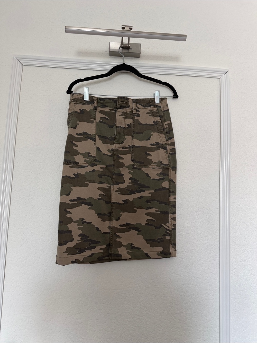 Camo Pencil Skirt in Green and Brown